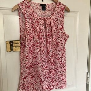 Ann Taylor cherry blossom red and white work top size m